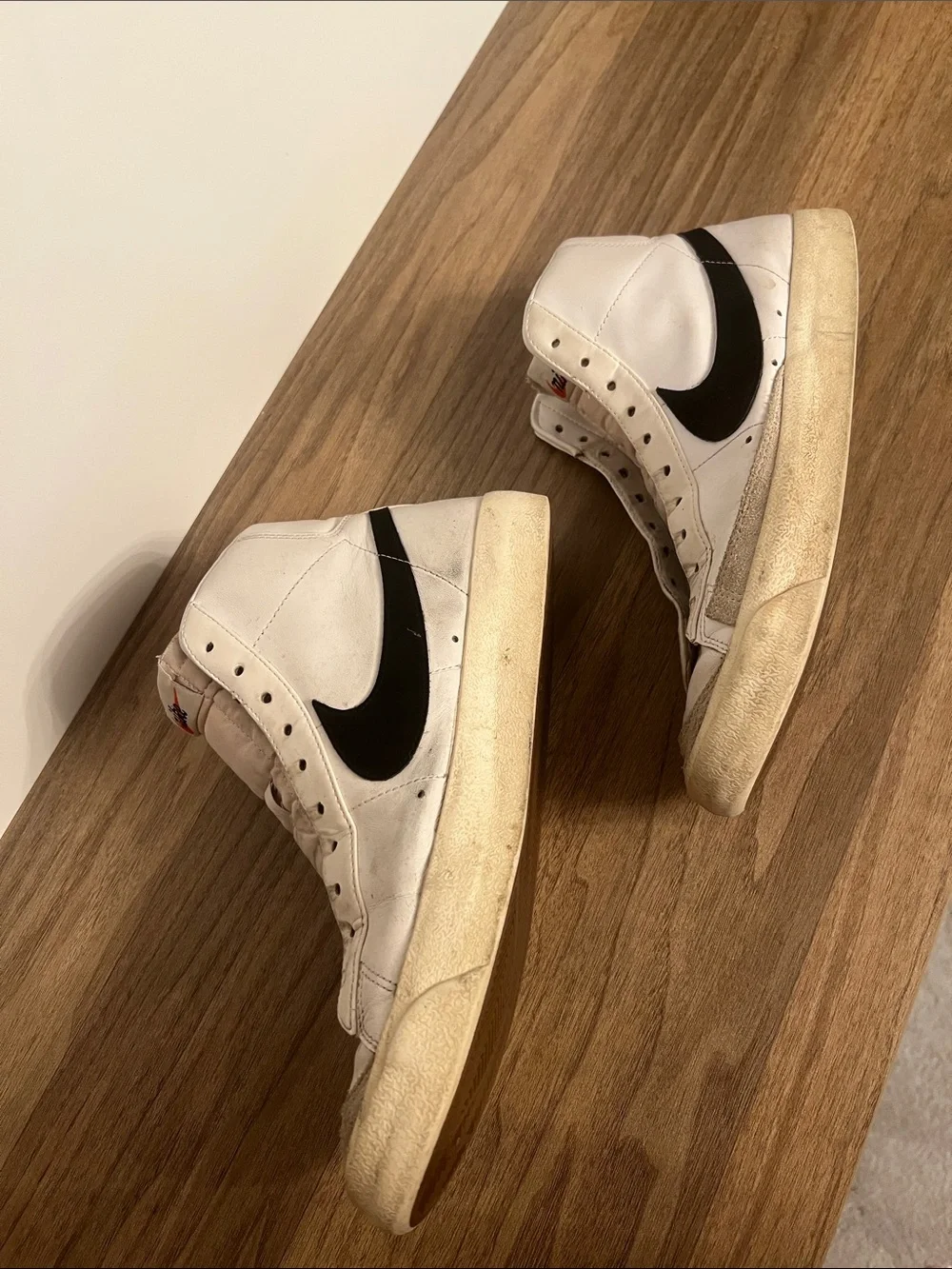 Nike White and Black High-Top Sneakers